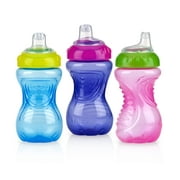 Nuby No-Spill Easy Grip Soft Spout Sippy Cup, Multicolor, 10 fl oz, 3 Count