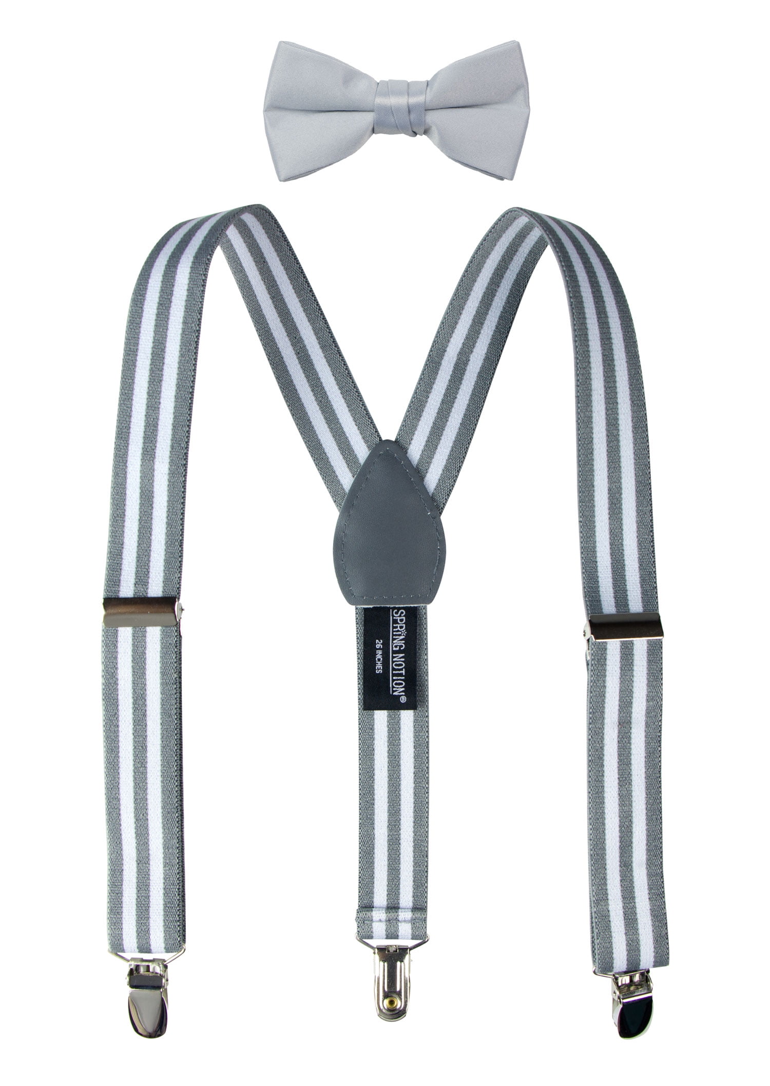 Spring Notion Boys' Suspenders and Solid Color Bowtie Set 