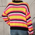 thumbnail image 4 of Lilgiuy Stripe Sweater for Women Fashion Casual Color Long Sleeve Round-Neck Sweater for Photoshot, 4 of 5