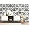 thumbnail image 3 of Black/Silver/White/Gray Damask Embossed Textured Thick Wallpaper Roll for Living Room Bedroom Decorative 20.86“ x 32.8', 3 of 8