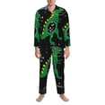 thumbnail image 3 of Balery Space Dino Cartoon Black Pattern Pajama Sets for Men Long Sleeve 2 Piece Sleepwear Loungewear Sets Soft PJ's with Pockets Long Sleeve Comfy Pj Sets-Large, 3 of 7