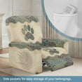 thumbnail image 4 of FUIALDOLG Bohemian Dog Paw Pattern Recliner Chair Cover 4-Pieces Lazyboy Cover for Recliner Chair with Storage Pockets Furniture Protector Jacquard Sofa Slipcover for Kids, Pets, Dog and Cat, 4 of 7
