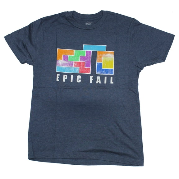 Tetris Mens T-Shirt - Epic Fail Long Piece Miss (X-Large)