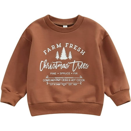 

PIKADINGNIS Toddler Baby Boys Girls Crewneck Sweatshirts Letter Printed Long Sleeve Pullover Sweater Tops Fall Winter Clothes