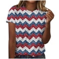 thumbnail image 2 of Goodtrade8 American Flag T Shirts for Women Red White and Blue Red White and Blue Pullover July 4th Short Sleeve , Independence Day Crew Neck Graphic Summer Juniors Tops Fashion, 2 of 5