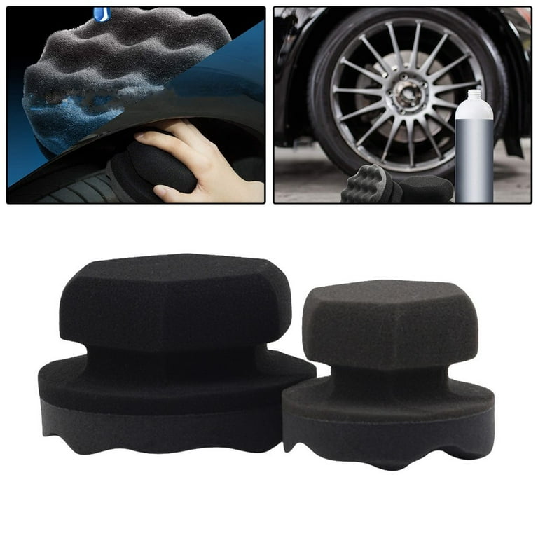 6 Tire Dressing Applicator Pads Car Contour Sponge Gloss Shine