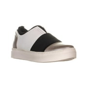 Womens naturalizer Cori Three Tone Slip On Fashion Sneakers, Black/White/Silver, 8.5 US / 38.5 EU