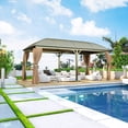 thumbnail image 2 of Gazebo de Patio à Toit Rigide Incurvé en Acier, 10 Pieds x 20 Pieds, Moustiquaires et Rideaux Inclus, TMG-LGZ20, 2 of 17