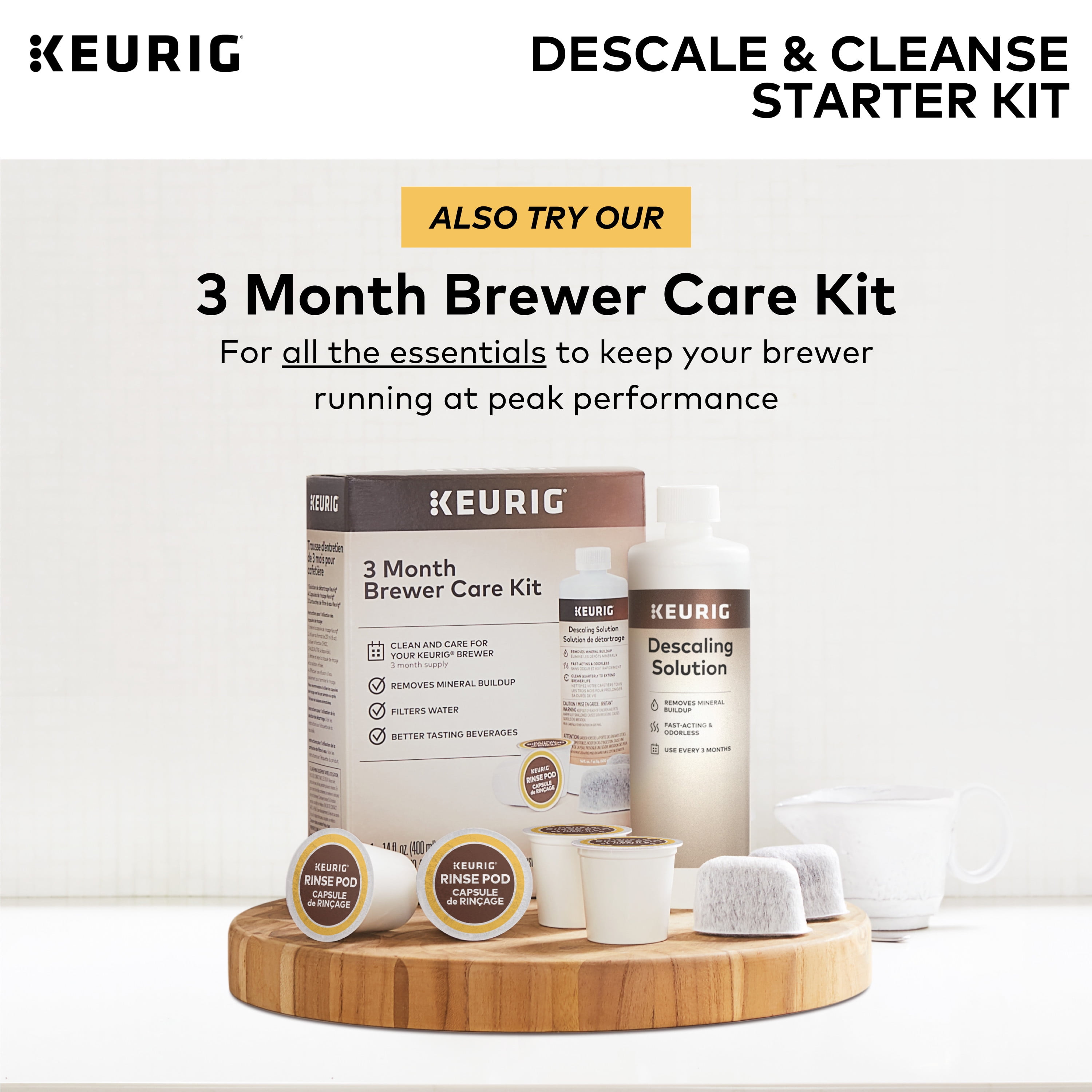 Descaling Kit 2 in 1 For Keurig 2.0 Brewers, XROM for Sale