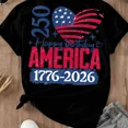 thumbnail image 6 of American Flag Heart 250 Happy Birthday America 1776 2026 Print T-Shirt White Casual Loose Fit Tee For Everyday Wear And Outdoor Activities Unisex Crew neck T-shirt for All-Season Comfort, 6 of 9