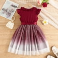 thumbnail image 5 of Jamsmile Toddler Girls Dress Summer Short Sleeve bowknot Gradient Print mesh tulle Princess Dress Wedding Girl Formal Tutu Dress, 5 of 8