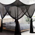 thumbnail image 1 of Mosquito Net Extra Large Four Corner Post Curtains Bed Canopy for Single Bed Fits All Children's Bed, 1 of 5
