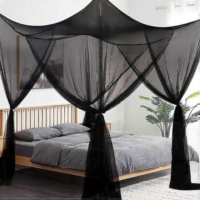 Mosquito Net Extra Large Four Corner Post Curtains Bed Canopy for Single Bed Fits All Children's Bed