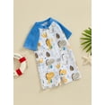 thumbnail image 3 of JYYYBF Toddler Boys Rash Guard Swimwear Cartoon Marine Organisms Print Short Sleeve Swimsuits Front Zipper Bathing Suits, 3 of 7