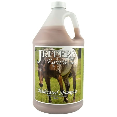 Jeffers Equine Antibacterial & Antifungal Medicated Horse Shampoo 1 Gallon – Gentle Coconut Oil Based Grooming Shampoo for Horses, Daily Bathing, Show Prep, Trail, Stable, Coat & Skin Care