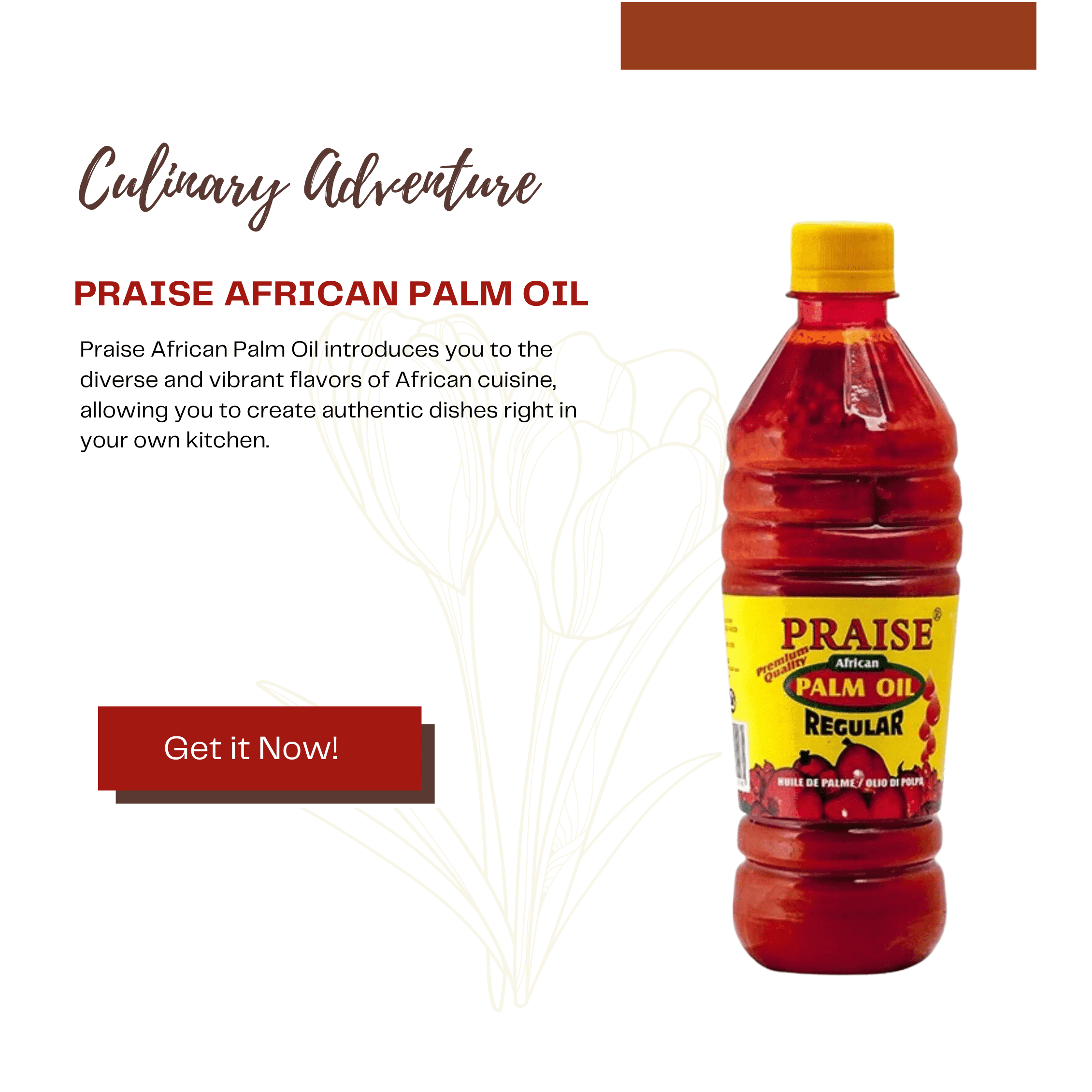 Praise Palm Oil-500ml (Regular)-Elevate Your Cooking with Praise Palm Oil