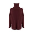 thumbnail image 5 of Lovskoo 2024 Sweaters for Women Turtleneck Casual Loose Fitting Long Sleeved Knitted Pullover High Neck Sweater Claret, 5 of 5