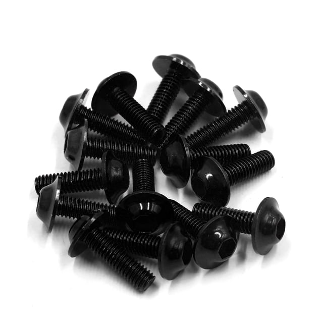15uds M6 X 20mm Negro Hexagonal Tornillos de Fijación Carenado Matrícula de la Motocicleta