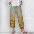 thumbnail image 2 of CLOOCL Women Plus Size Pants Retro Almond Blossom 3D Printed Ankle Slit Pant Loose Oversize Female Trousers, 2 of 6