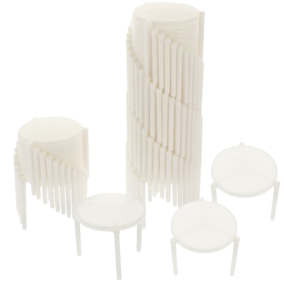 IBASETOY  White Plastic Pizza Support Rack 100Pcs Anti-Stick Fixing Frame for Home and Restaurant