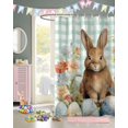 thumbnail image 3 of Easter Shower Curtain Bunny Eggs Flowers Shower Curtains for Bathroom Decor Green Plaid Spring Plants Bath Curtains Sets for Spring Easter Bathroom Decor Fabric Waterproof Standard 72" X 72", 3 of 6