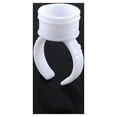 thumbnail image 1 of 100 piezas de soporte de paleta de anillo de pegamento desechable para extensión de pestañas, paleta de pegamento de plástico blanco Tatt, 1 of 10