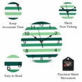 thumbnail image 5 of Wall Clock Green Stripes Clocks PVC Silent Non-Ticking Battery Operated Decorative White Classic Striped Round Clock for Home Living Room Kitchen Bedroom Office School Wall Decor 10 Inch, 5 of 9