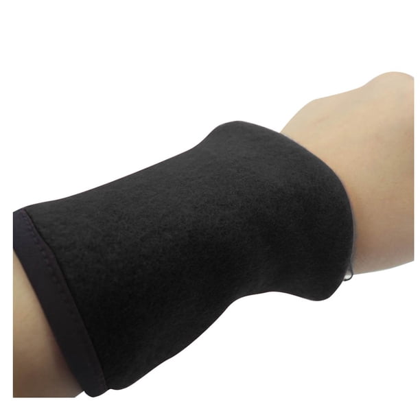 Lot De 6 Bracelets De Poignet Avec Poche Zippée, Anti-transpiration, En Spandex, 12x10 Cm, Noir, Pour Sport