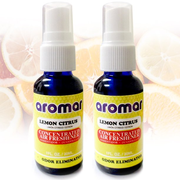 2 Lemon Citrus Air Freshener Spray Concentrated Home Car Room Odor