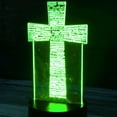 thumbnail image 2 of YSTIAN 3D Jesus Cross Night Light Lamp Illusion 16 Color Changing Table Desk Decoration Lamps Gift Acrylic Flat ABS Base USB Cable Toy, 2 of 5