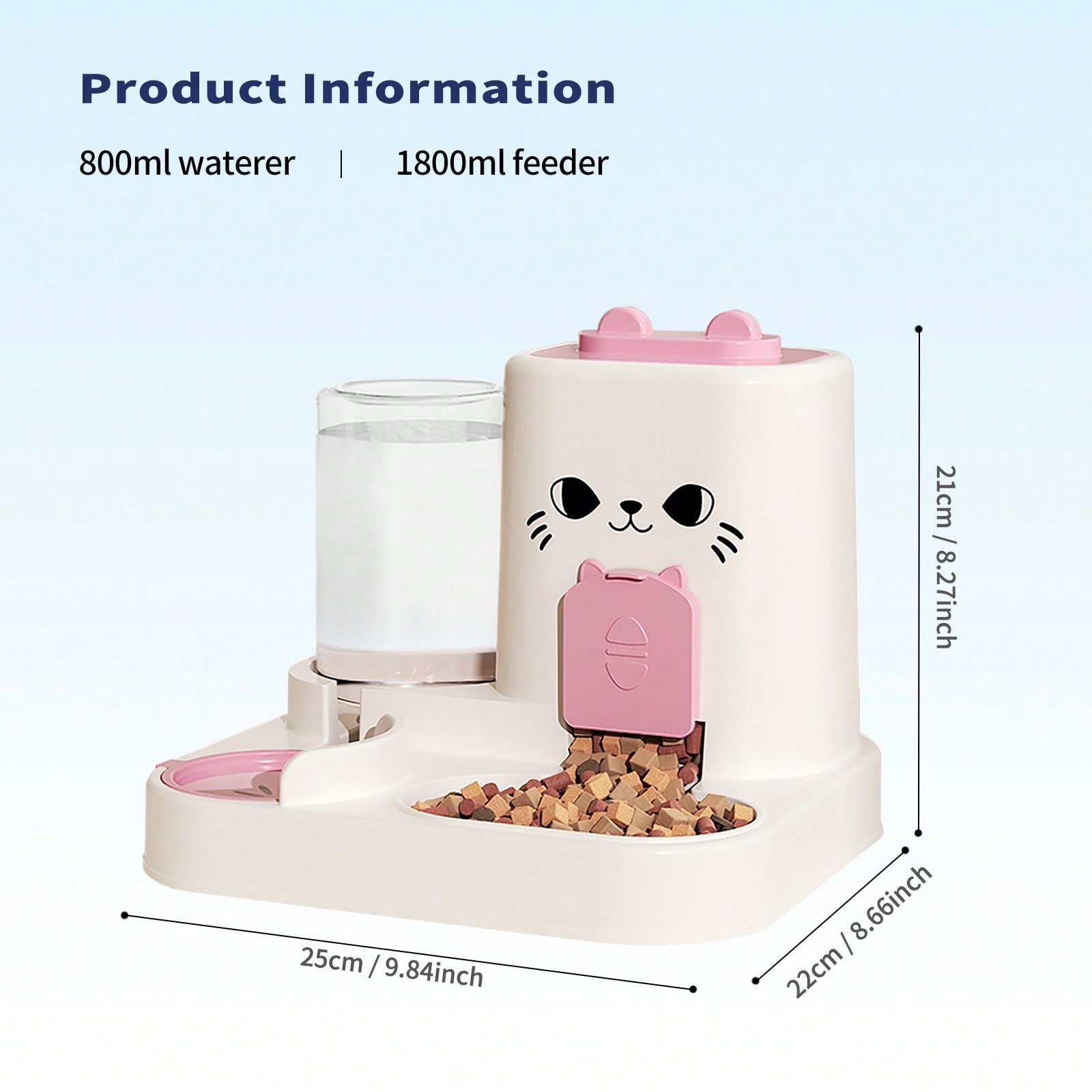 Automatic Cat Water Dispenser – 2-In-1 Large Capacity Drinking Fountain For All Cats, Available In Pink, Gray, Orange & Green