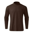 thumbnail image 5 of Cyglowse Men's Soft Thermal Undershirt Mock Turtleneck Long Sleeve Breathable Lightweight Solid Color for Layering Tops Coffee 2XL, 5 of 8