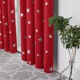 thumbnail image 4 of Deconovo Christmas Foil Star Print Blackout Curtains, Thermal Insulated Grommet Window Drapes for Holiday Winter Decor, 2 Panels, 52"x54", True Red, 4 of 7