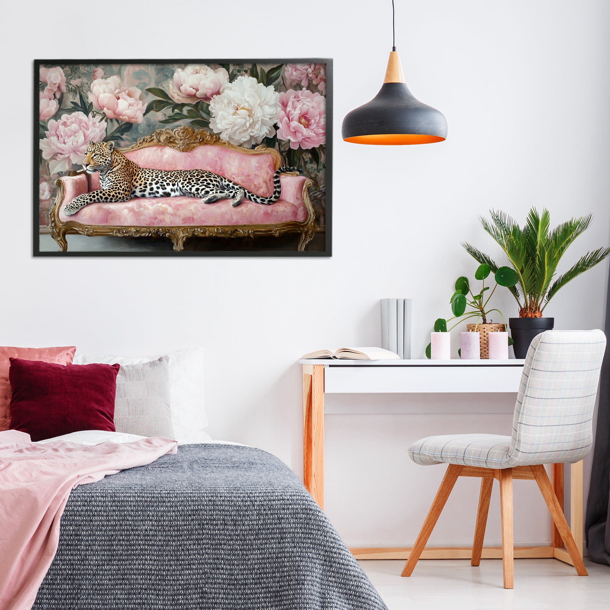 Stupell Industries Where The Leopard Dreams Black Framed Giclee Art, design by Tina LeCour