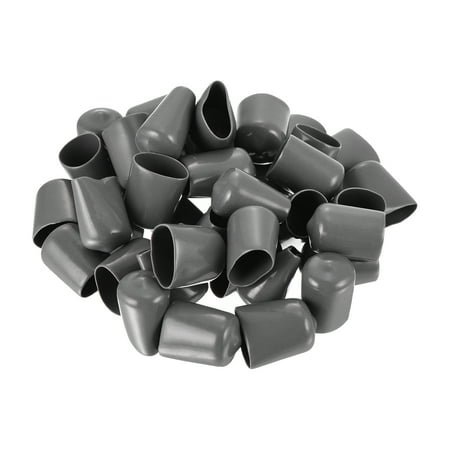 

100pcs Rubber End Caps 14mm ID Vinyl PVC Round Tube Bolt Cap Cover Screw Thread Protectors Dark Grey