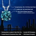 thumbnail image 2 of Gem Stone King 14K White Gold London Blue Topaz Pendant Necklace for Women | 2.50 Cttw | Gemstone November Birthstone | Round 8MM | With 18 inch Chain, 2 of 6