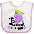 thumbnail image 3 of Inktastic Im So Grapeful for You with Cute Grapes Boys or Girls Baby Bib, 3 of 4