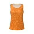 thumbnail image 4 of Xecao Orange Glitter2 print women's scoop neck, loose-fit workout tank tops for the gym., 4 of 9