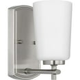 thumbnail image 3 of Adley Collection One-Light Brushed Nickel Etched Opal Glass New Traditional Bath Vanity Light, 3 of 14