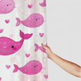 thumbnail image 3 of Orinice Whale Hearts Bathroom Decor Set with Hooks, Colorful Luxurious Graphic Print 100% Polyester Shower Curtain Set, Multi-size Fashion Bathroom Decor Set 69x72, 3 of 7