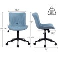 thumbnail image 2 of Kidol & Shellder Blue Desk Chair with Wheels, Adjustable Rocking Cozy PU Mid-Back Office Task Chair, 2 of 7