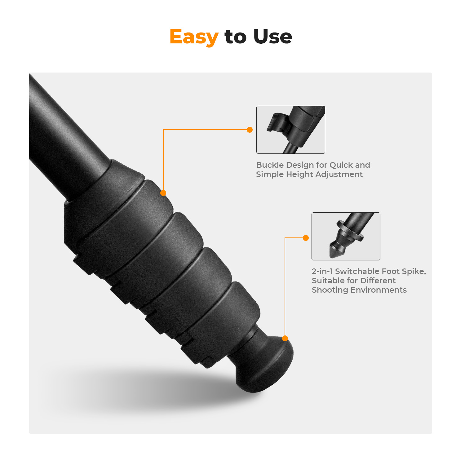 K&F CONCEPT Portable Aluminum 63” Camera Tripod Monopod for Cellphones Video Recording, 22lb/10Kg Load Compact Travel Tripod with 1/4" and 3/8" Dual Screw for DSLR Cameras