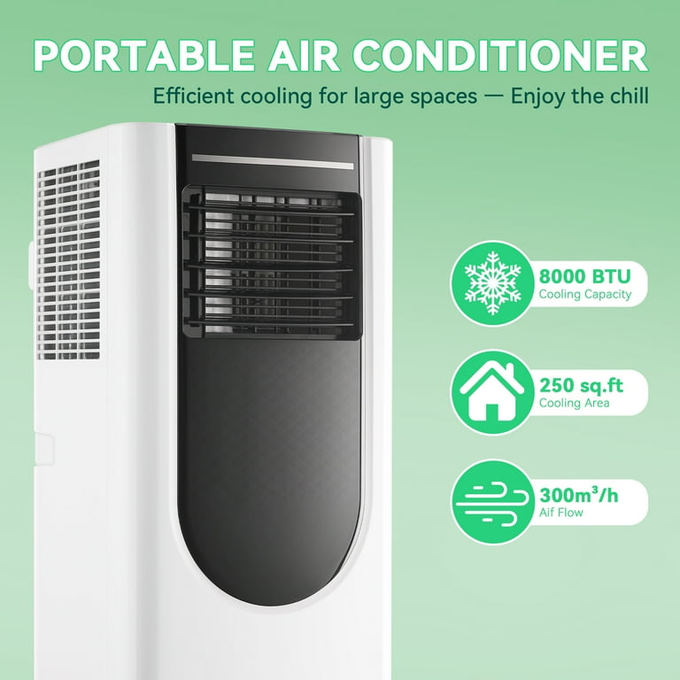 WANAI 8000 BTU Portable Air Conditioner, 3-in-1 AC Cooling