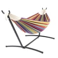 thumbnail image 6 of Canddidliike Hammock Set, 9ft Black Steel Pipe Hammock Frame and Polyester Cotton Hammock - Small Color Strip, 6 of 9