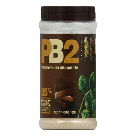 Premium Peanut - PB2 with Premium Chocolate Powdered Peanut Butter, 6.5 Oz (Pack of 6)