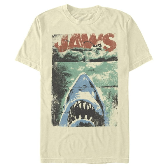 Men's Jaws Distressed Watercolor Poster Graphic T-Shirt