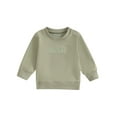 thumbnail image 1 of Honganda Toddler Boy Fall Sweatshirt Letter Embroidery Long Sleeve Round Neck Pullover Loose Tops, 1 of 8
