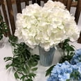 thumbnail image 4 of 8 Inch Big Silk Hydrangea Heads Artificial Flowers Heads with Stems Fake Hydrangea Flowers for Décor, 4 of 5