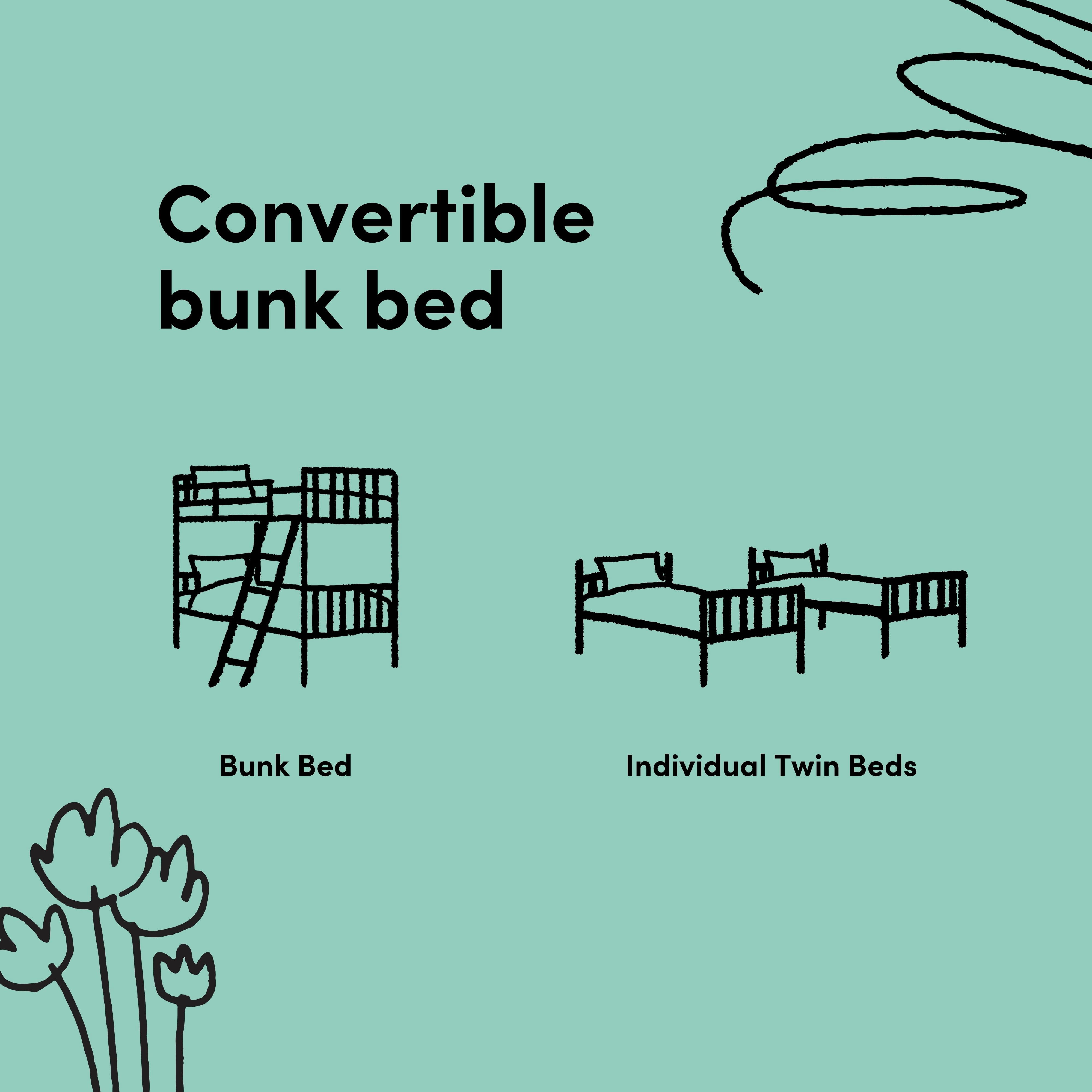 Storkcraft Caribou Twin over Twin Bunk Bed, Black with Natural