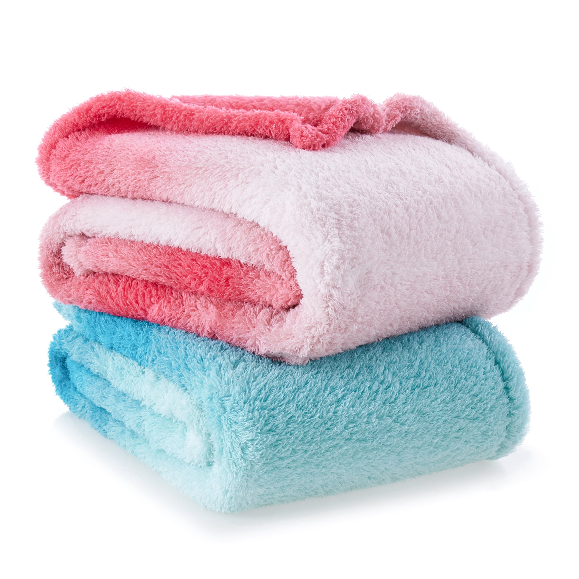 Mainstays Cozy Plush Teal Ombre Throw Blanket, Standard Throw